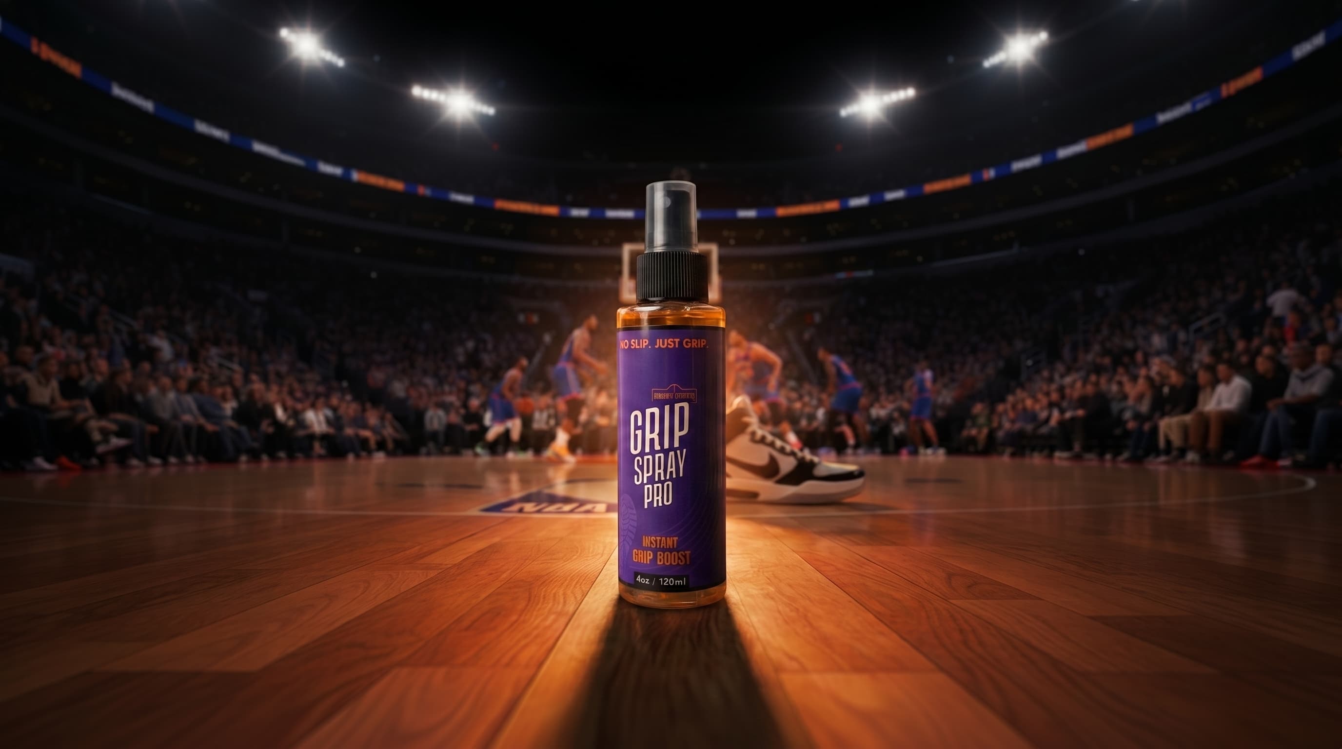 Pymens Grip Spray Pro on basketball court